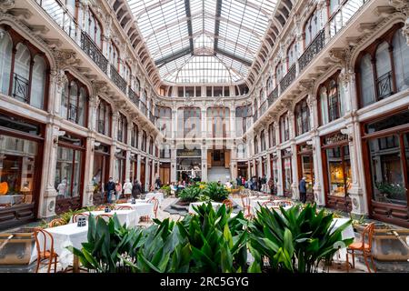 Turin, Italy - March 27, 2022: Cinema Nuovo Romano is a cinema theater, shopping gallery and cafe area in the center of Turin, Piedmont, Italy. Stock Photo