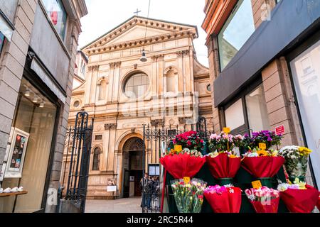 Milan, Italy - 29 March 2022: Santa Maria presso San Satiro is a catholic church in Italian Renaissance style in Milan. Stock Photo