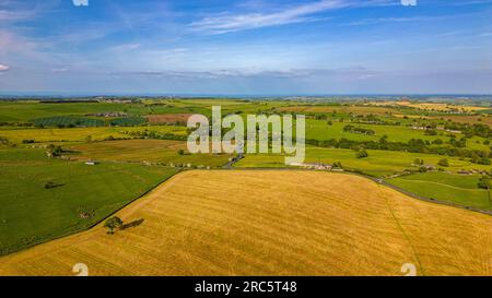 Unique aerial photo of the nature in Yorkshire Dales during the summer Stock Photo