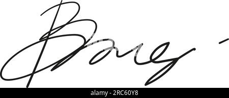 Fake autograph samples. Hand-drawn signatures, examples of documents, certificates and contracts with inked and handwritten lettering. Stock Vector