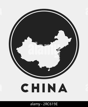 China logo. Sign with the map of the country and colored stripes ...