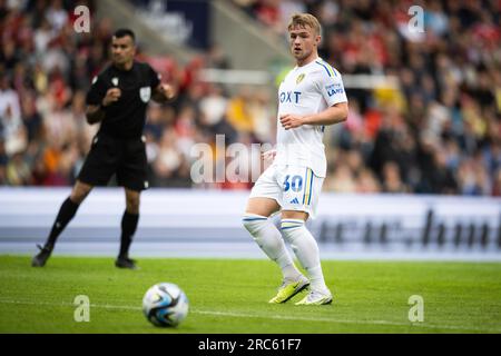 Oslo, Norway. 12th July, 2023. Joe Gelhardt (30) of Leeds United seen during a pre-season friendly between Manchester United and Leeds United at Ullevaal Stadion in Oslo. (Photo Credit: Gonzales Photo/Alamy Live News Stock Photo