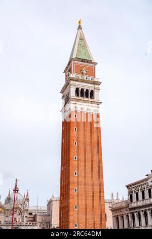 St Mark's Campanile, in Italian, Campanile di San Marco, is the bell tower of St Mark's Basilica in Venice, Italy. Stock Photo