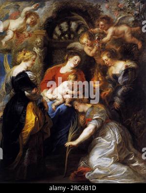 The Crowning of St. Catherine 1631 by Peter Paul Rubens Stock Photo