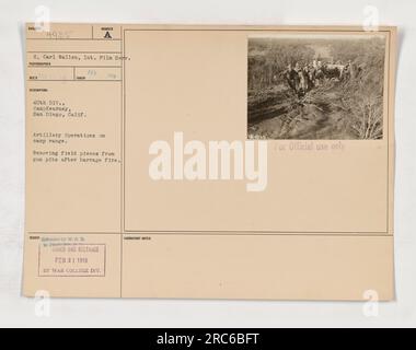 A photograph taken by E. Carl Wallen in February 1918 at Camp Kearny in ...