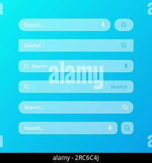 Various transparent search bar templates. Internet browser engine with ...