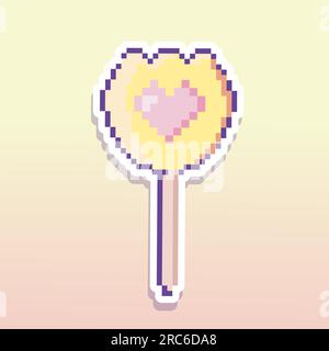Cute vector sticker in pixel art style Stock Vector