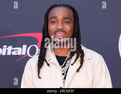 Quavo arrives at the ESPY awards on Wednesday, July 12, 2023, at the Dolby Theatre in Los Angeles. (AP Photo/Chris Pizzello)