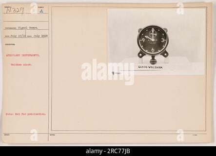 A close-up photograph of airplane instruments taken in July 1918 during ...