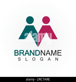 M Letter people concept Logo Template Vector Illustration Stock Vector