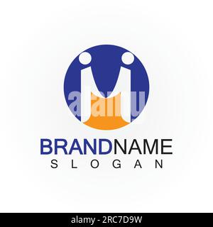 M Letter people concept Logo Template Vector Illustration Stock Vector