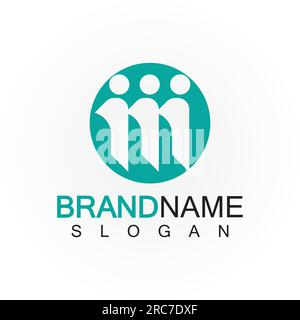 M Letter people concept Logo Template Vector Illustration Stock Vector