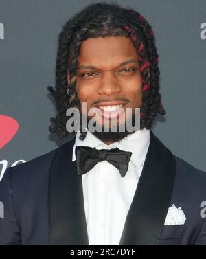 Los Angeles, USA. 12th July, 2023. Damar Hamlin arrives at The 2023 ESPY Awards held at the Dolby Theatre in Hollywood, CA on Wednesday, ?July 12, 2023. (Photo By Sthanlee B. Mirador/Sipa USA) Credit: Sipa USA/Alamy Live News Stock Photo