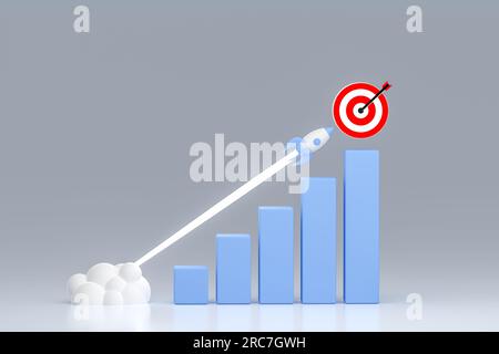 Rapid reactive growth of economic indicators. economic and financial growth. Business achievement goal and objective target. Fast growth chart. Financ Stock Photo