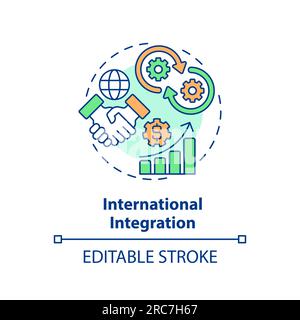 Customizable international integration icon FDI concept Stock Vector