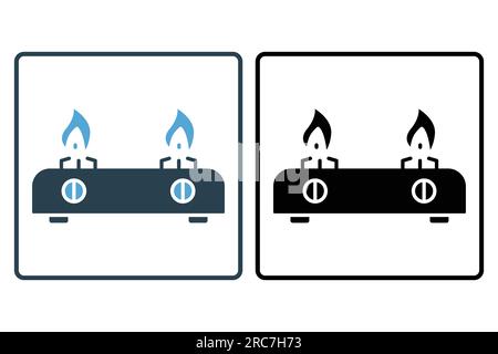 Gas stove icon. icon related to kitchen, household appliances. Solid icon style design. Simple vector design editable Stock Vector