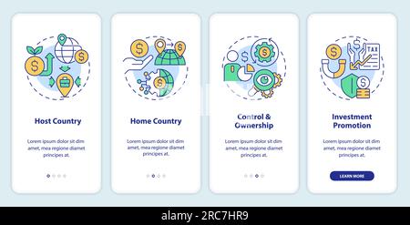 Foreign direct investment concept with line icons Stock Vector
