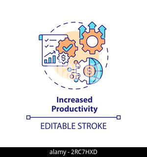 Customizable increased productivity icon FDI concept Stock Vector