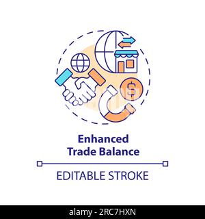 Customizable enhanced trade balance icon FDI concept Stock Vector