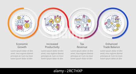 Foreign direct investment template with multicolor icons Stock Vector