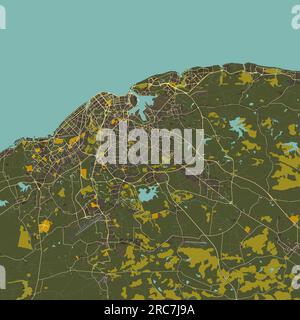 Vector Map of Havana, Cuba data from Openstreetmap Stock Vector
