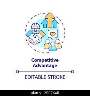 Customizable competitive advantage icon FDI concept Stock Vector