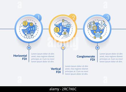Foreign direct investment template with line icons Stock Vector