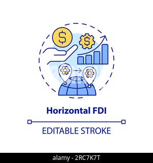 Customizable horizontal FDI icon Stock Vector