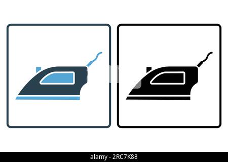 Iron icon. icon related to electronic, household appliances. Solid icon style design. Simple vector design editable Stock Vector