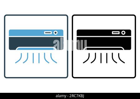 Air Conditioner icon. icon related to electronic, Household appliances. Solid icon style design. Simple vector design editable Stock Vector