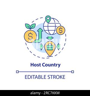 Customizable host country icon FDI concept Stock Vector