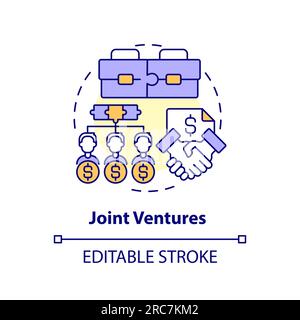 Customizable joint ventures icon FDI concept Stock Vector
