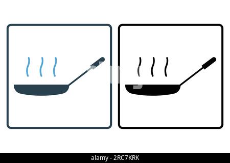 Frying Pan icon. icon related to cooking, household appliances. Solid icon style design. Simple vector design editable Stock Vector