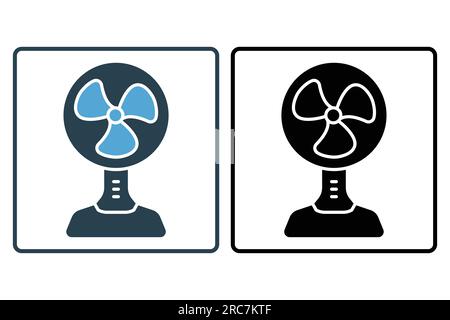 Table cooling fan icon. icon related to electronic, Household appliances. Solid icon style design. Simple vector design editable Stock Vector