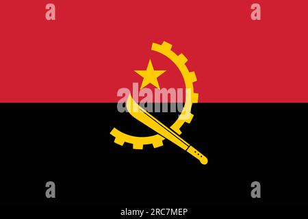 Flag of Angola - Vector illustration. Stock Vector