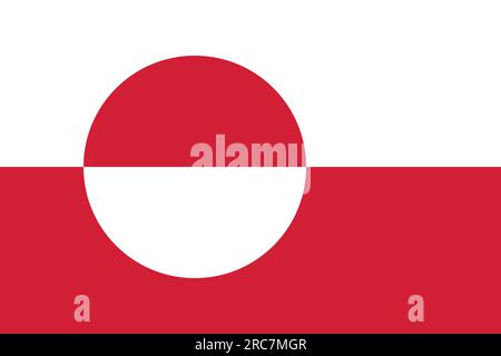 Flag of Greenland - Vector illustration. Stock Vector