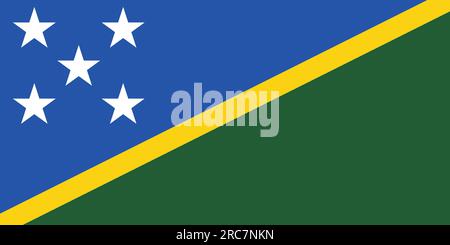 Flag of Solomon Islands - Vector illustration. Stock Vector