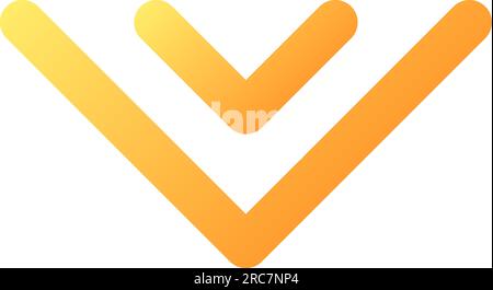 Scroll to bottom pixel perfect flat gradient color ui icon Stock Vector
