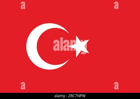Flag of Turkey - Vector illustration. Stock Vector