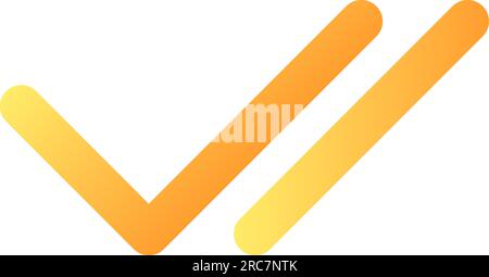 Double checkmark pixel perfect flat gradient color ui icon Stock Vector