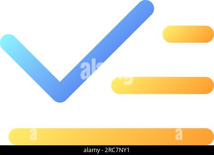 List and checkmark pixel perfect flat gradient color ui icon Stock Vector