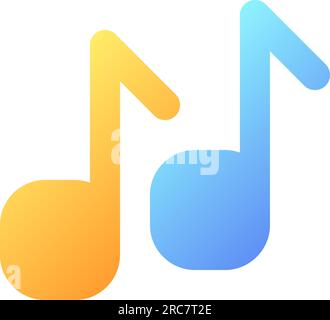 Musical notes pixel perfect flat gradient color ui icon Stock Vector