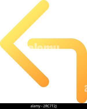 Reply arrow pixel perfect flat gradient color ui icon Stock Vector