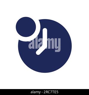 Reminder from time app black glyph ui icon Stock Vector