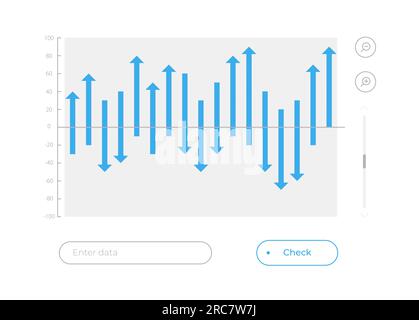 Waterfall chart with arrows UI element template Stock Vector