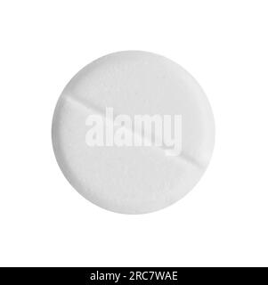 One pill isolated on white. Drug therapy Stock Photo