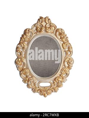 Beautiful empty vintage frame isolated on white Stock Photo
