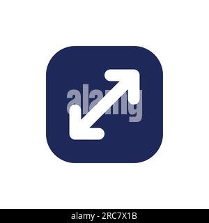 Screen enlargement black glyph ui icon Stock Vector