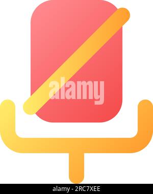 Turn off microphone pixel perfect flat gradient color ui icon Stock Vector