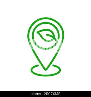 Geotag with eco leaves or location pin logo icon design Stock Vector